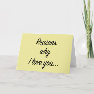 Reasons Why I Love You Card