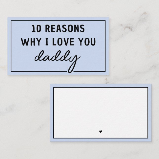 Reasons Why I Love You Daddy Father's Day Cute Card (Front/Back)