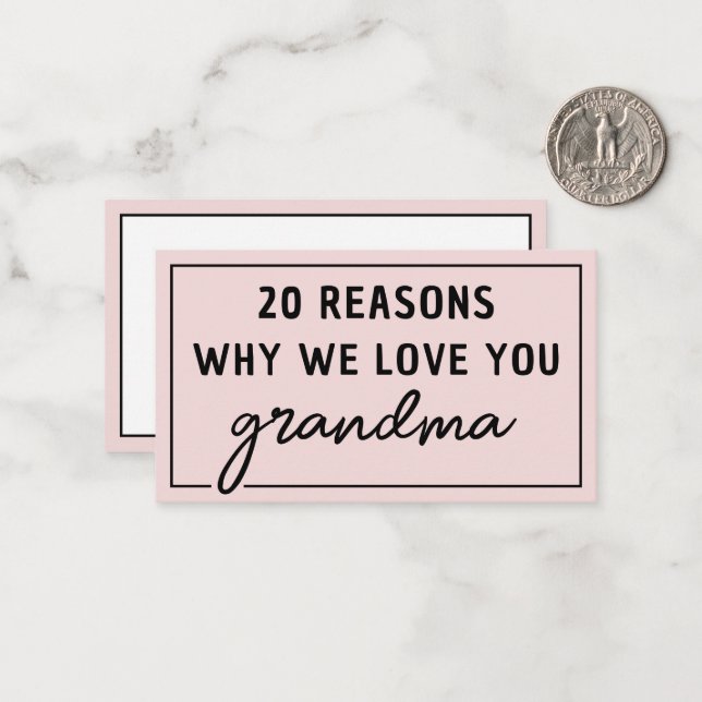 Reasons Why We Love You Grandma Cute Card (Front/Back In Situ)