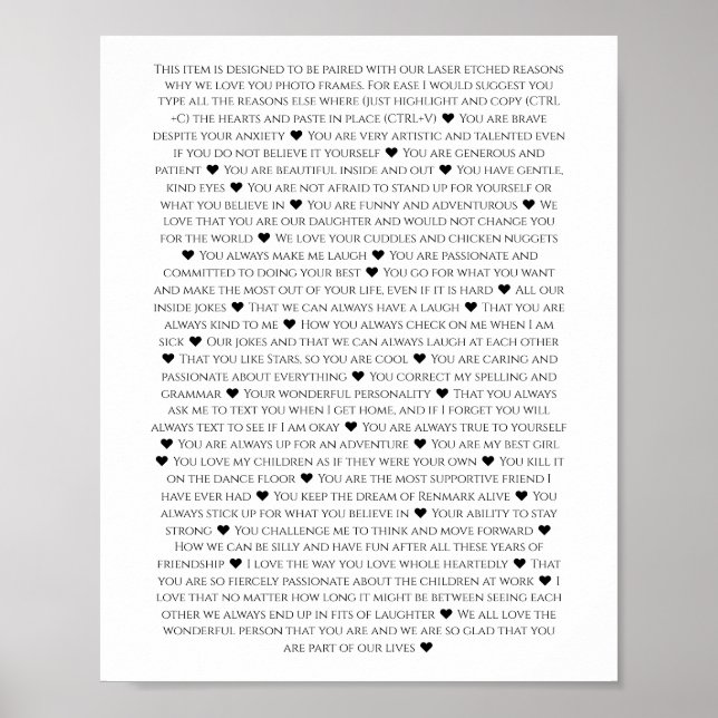 reasons why we love you milestone birthday  poster (Front)