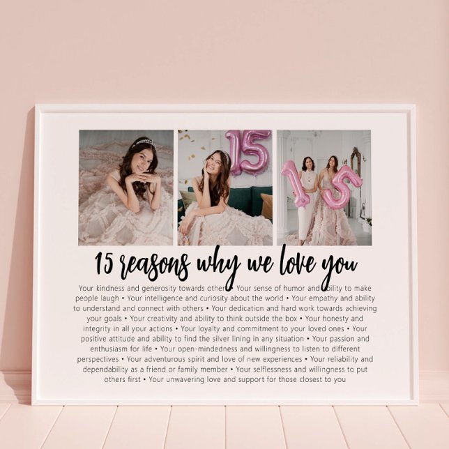Reasons Why We Love You Quinceanera Birthday Gift Poster (Creator Uploaded)