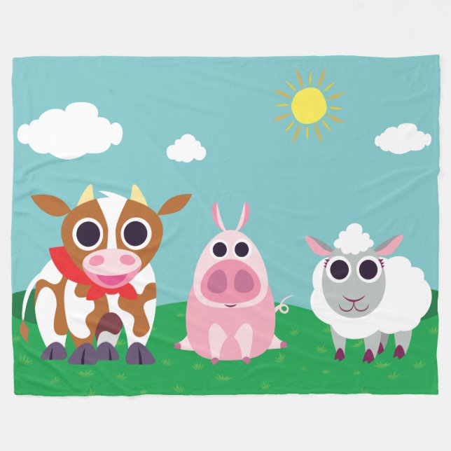 Reba, Leary, and Lulu at Daytime Fleece Blanket (Front (Horizontal))