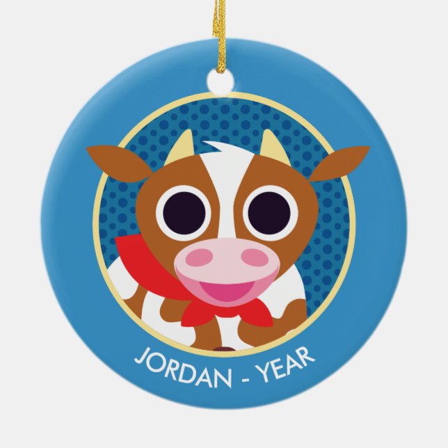 Reba the Cow Ceramic Tree Decoration (Back)