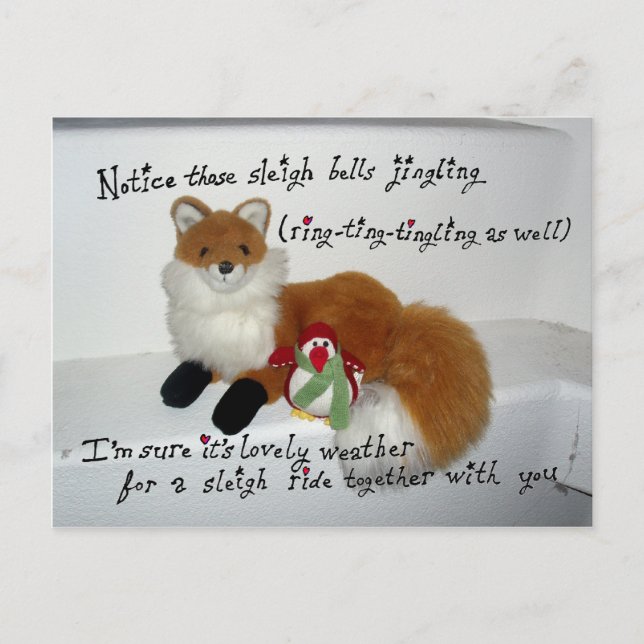 Rebecca and Amy in ... "Sleigh Bells" Postcard (Front)