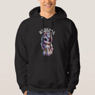 Rebecca Cute Unicorn Design for Girls Name Rebecca Hoodie