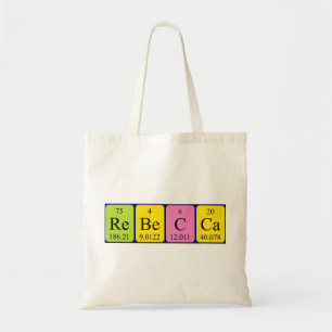 Rebecca periodic table name tote bag
