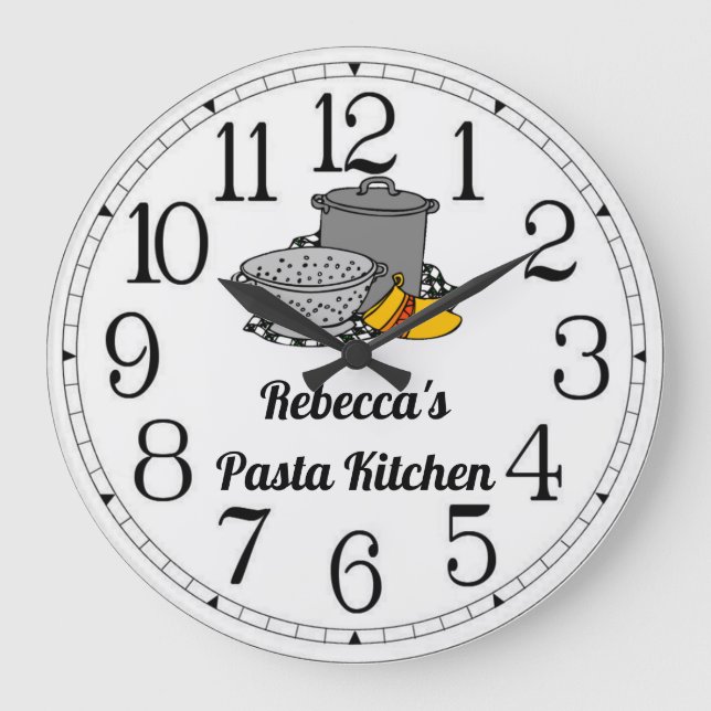 Rebecca's Pasta Kitchen Large Clock (Front)