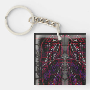  Rebel Artist - Text & Graffiti Abstract Design Key Ring