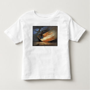 Rebel Civil War flagship on Fire of American flag Toddler T-Shirt