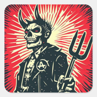 'REBEL DEVIL' SQUARE STICKER