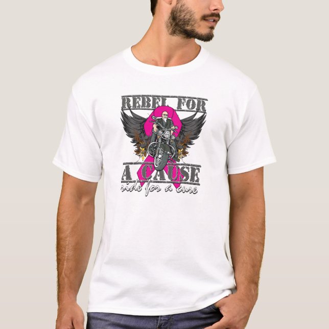 Rebel For a Cause - Breast Cancer T-Shirt (Front)