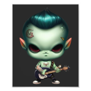Rebel Green Alien Rockstar Photo Print