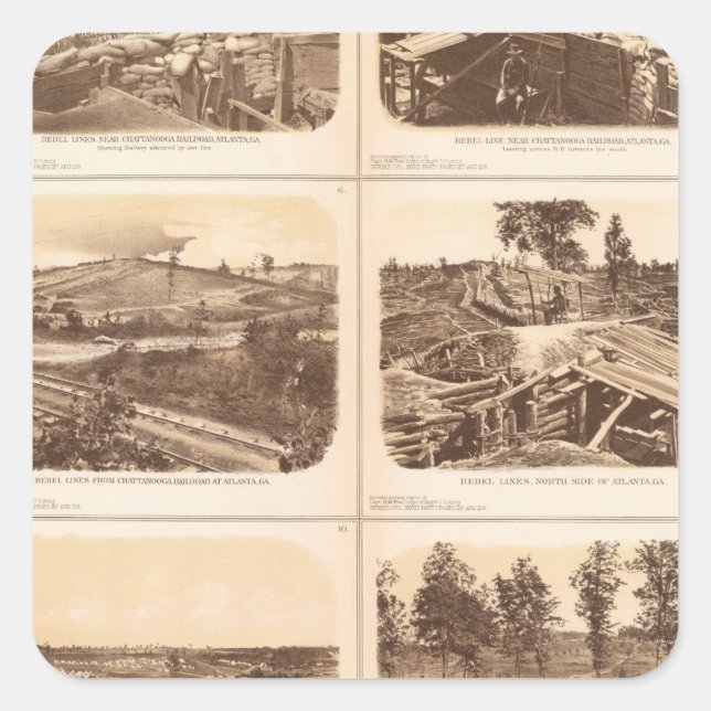 Rebel lines, Atlanta, Ga Square Sticker (Front)