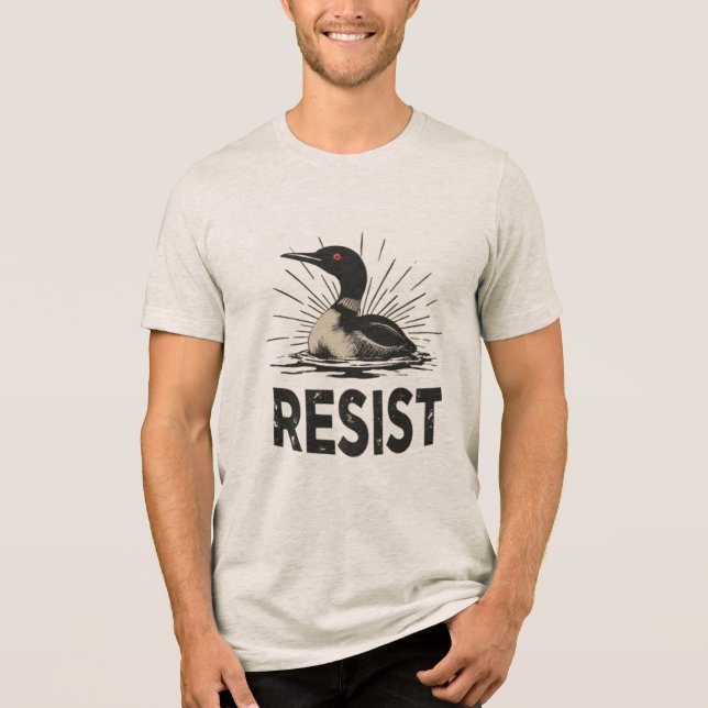 Rebel Loon – Resist Protest Art Tri-Blend Shirt (Front)
