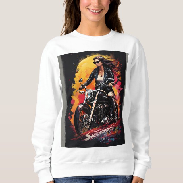 Rebel Ride: Classic Motorcycle Silhouettes Sweatshirt (Front)