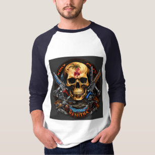  "Rebel Riffs Skull & Crossbones Rock Tee