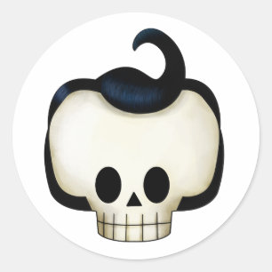 Rebel Skull Classic Round Sticker