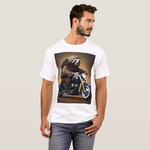 Rebel Sloth: A Leather-Clad Sloth Riding Motorbike T-Shirt