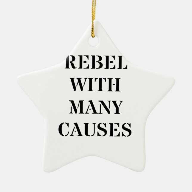 Rebel With Many Causes Ceramic Tree Decoration (Front)