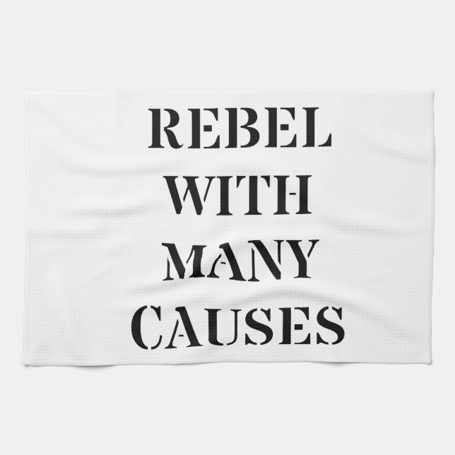 Rebel With Many Causes Tea Towel (Horizontal)