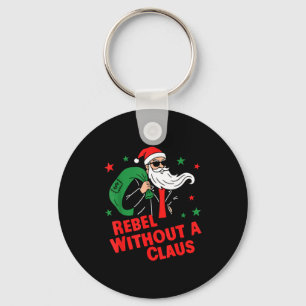 Rebel Without A Claus– Cool Santa Leather Jacket C Key Ring