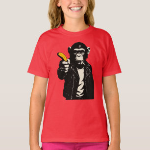 rebellious chimp with banana gun T-Shirt