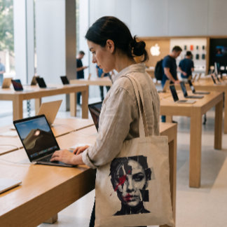 Rebellious Painted Face Tote Bag