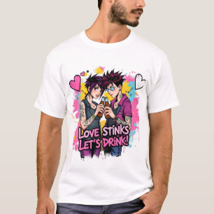 Rebellious Romance: Love Stinks, Let’s Drink T-Shirt