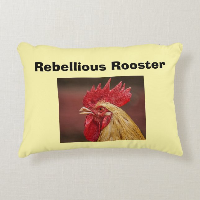 Rebellious Rooster  Decorative Cushion (Front)