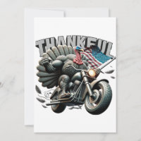 Rebellious Thanksgiving Turkey Riding a Motorcycle