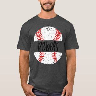 Rebels Baseballeam Mascot School Spirit Game Day f T-Shirt