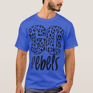Rebels Team Mascot School Spirit Game Night Leopar T-Shirt