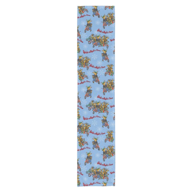 Rebels without a Claus Reindeer Holiday Cartoon Short Table Runner (Front)