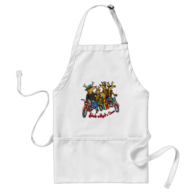 Rebels without a Claus Reindeer Holiday Cartoon Standard Apron (Front)