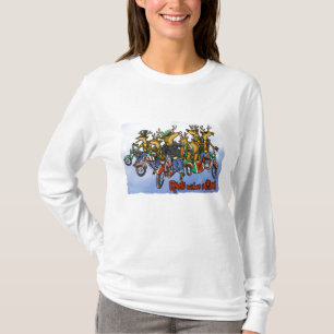 Rebels without a Claus Reindeer Holiday Cartoon T-Shirt