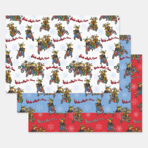 Rebels without a Claus Reindeer Holiday Trio Wrapping Paper Sheet