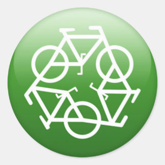 ReBicycle Green Classic Round Sticker