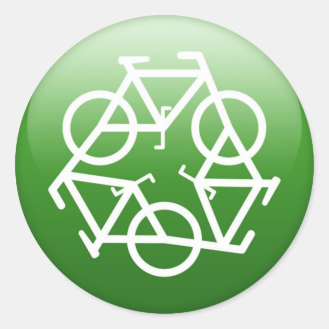 ReBicycle Green Classic Round Sticker (Front)
