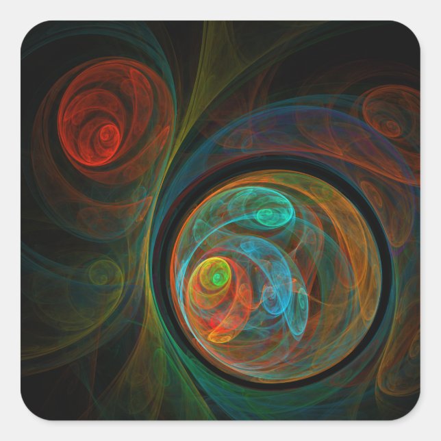 Rebirth Abstract Art Square Sticker (Front)