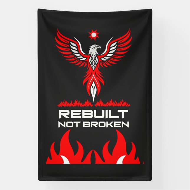 Rebirth And Strength Phoenix Banner (Vertical)