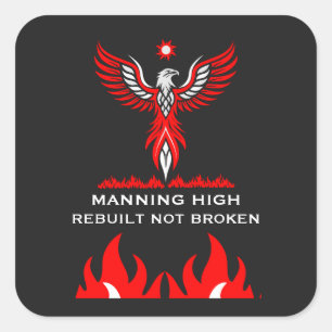 Rebirth And Strength Phoenix Square Sticker