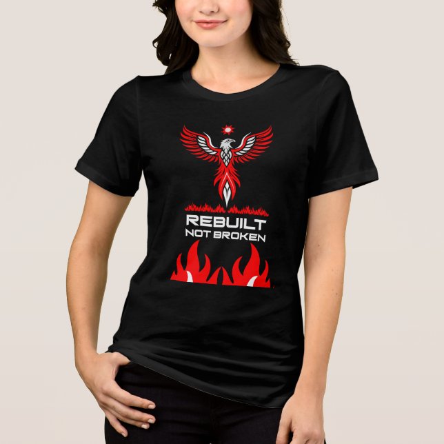 Rebirth And Strength Phoenix Tri-Blend Shirt (Front)