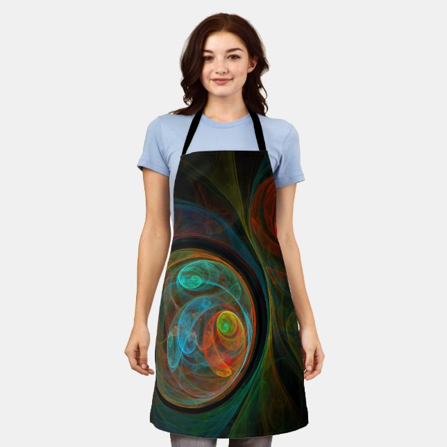 Rebirth Blue Abstract Art Apron (Worn)