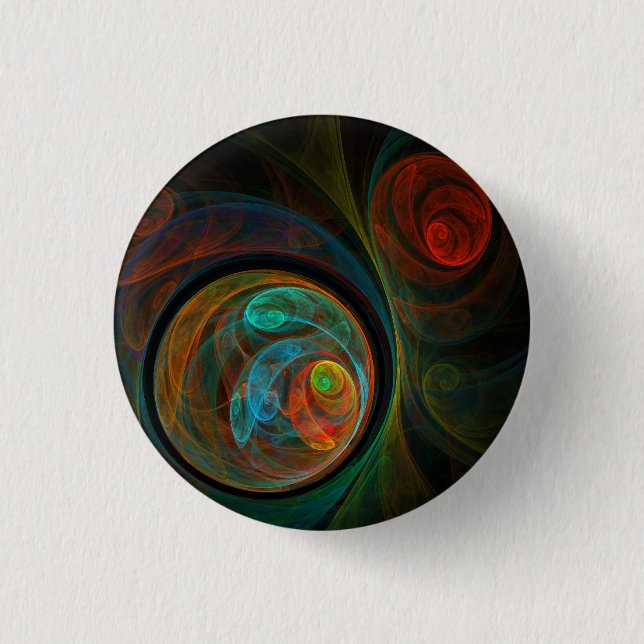 Rebirth Blue Abstract Art Button (round) (Front)