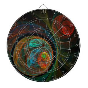 Rebirth Blue Abstract Art Dartboard