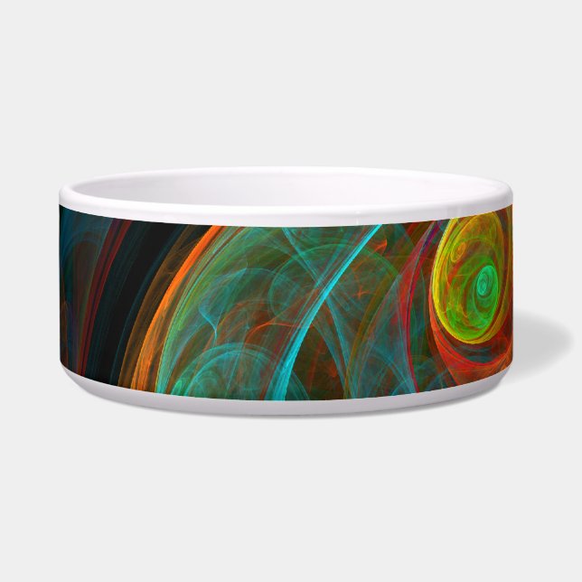 Rebirth Blue Abstract Art Dog Bowl (Front)