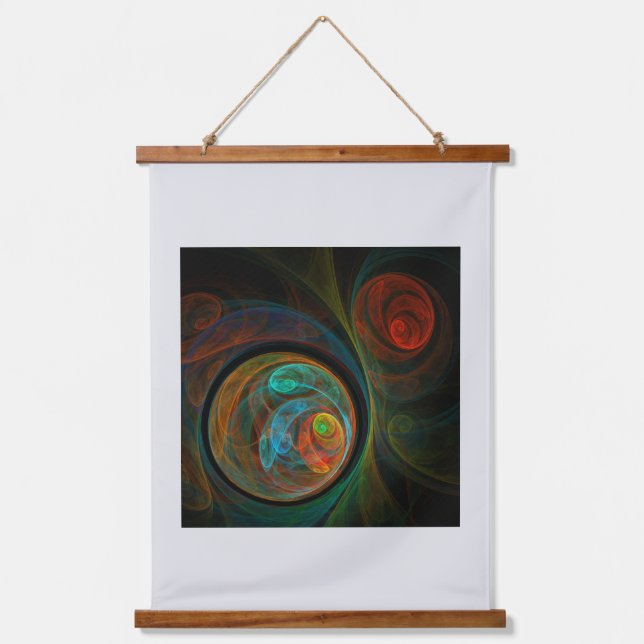 Rebirth Blue Abstract Art Hanging Tapestry (Front)