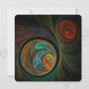 Rebirth Blue Abstract Art Invitation