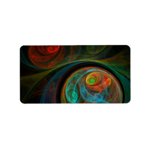 Rebirth Blue Abstract Art Label