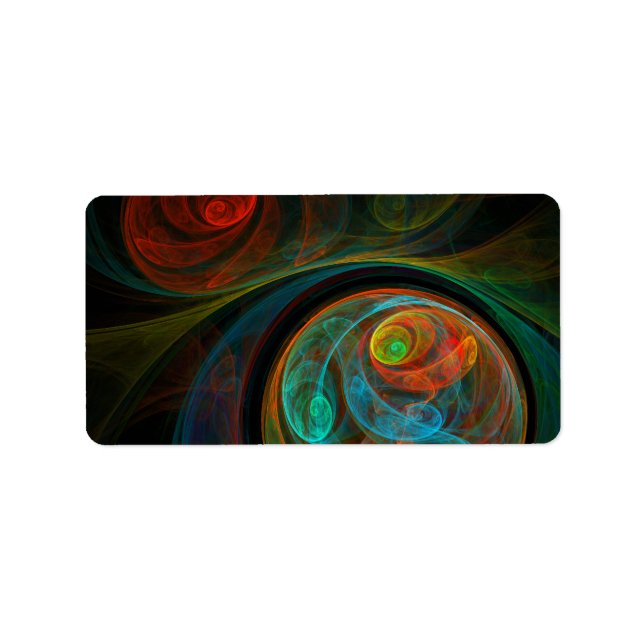 Rebirth Blue Abstract Art Label (Front)